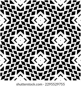 Monochrome pattern. Abstract texture for fabric print, card, table cloth, furniture, banner, cover, invitation, decoration, wrapping.seamless repeating pattern.Black and white color.