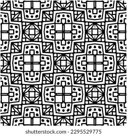 Monochrome pattern. Abstract texture for fabric print, card, table cloth, furniture, banner, cover, invitation, decoration, wrapping.seamless repeating pattern.Black and white color.