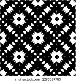Monochrome pattern. Abstract texture for fabric print, card, table cloth, furniture, banner, cover, invitation, decoration, wrapping.seamless repeating pattern.Black and white color.