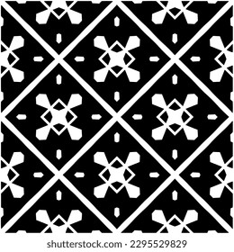 Monochrome pattern. Abstract texture for fabric print, card, table cloth, furniture, banner, cover, invitation, decoration, wrapping.seamless repeating pattern.Black and white color.
