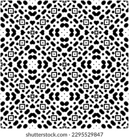 Monochrome pattern. Abstract texture for fabric print, card, table cloth, furniture, banner, cover, invitation, decoration, wrapping.seamless repeating pattern.Black and white color.