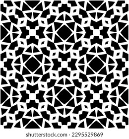Monochrome pattern. Abstract texture for fabric print, card, table cloth, furniture, banner, cover, invitation, decoration, wrapping.seamless repeating pattern.Black and white color.