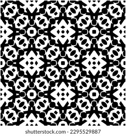 Monochrome pattern. Abstract texture for fabric print, card, table cloth, furniture, banner, cover, invitation, decoration, wrapping.seamless repeating pattern.Black and white color.