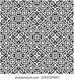 Monochrome pattern. Abstract texture for fabric print, card, table cloth, furniture, banner, cover, invitation, decoration, wrapping.seamless repeating pattern.Black and white color.