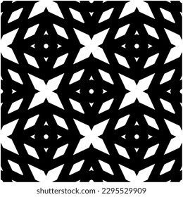 Monochrome pattern. Abstract texture for fabric print, card, table cloth, furniture, banner, cover, invitation, decoration, wrapping.seamless repeating pattern.Black and white color.