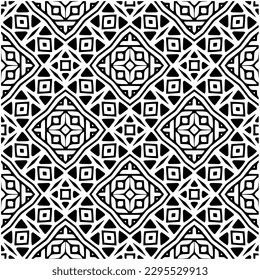 Monochrome pattern. Abstract texture for fabric print, card, table cloth, furniture, banner, cover, invitation, decoration, wrapping.seamless repeating pattern.Black and white color.