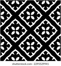 Monochrome pattern. Abstract texture for fabric print, card, table cloth, furniture, banner, cover, invitation, decoration, wrapping.seamless repeating pattern.Black and white color.