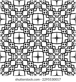 Monochrome pattern. Abstract texture for fabric print, card, table cloth, furniture, banner, cover, invitation, decoration, wrapping.seamless repeating pattern.Black and white color.