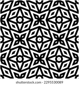 Monochrome pattern. Abstract texture for fabric print, card, table cloth, furniture, banner, cover, invitation, decoration, wrapping.seamless repeating pattern.Black and white color.
