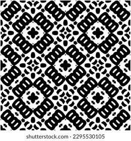 Monochrome pattern. Abstract texture for fabric print, card, table cloth, furniture, banner, cover, invitation, decoration, wrapping.seamless repeating pattern.Black and white color.