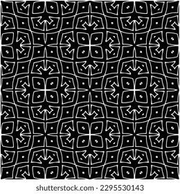 Monochrome pattern. Abstract texture for fabric print, card, table cloth, furniture, banner, cover, invitation, decoration, wrapping.seamless repeating pattern.Black and white color.