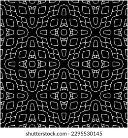 Monochrome pattern. Abstract texture for fabric print, card, table cloth, furniture, banner, cover, invitation, decoration, wrapping.seamless repeating pattern.Black and white color.