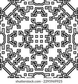 Monochrome pattern. Abstract texture for fabric print, card, table cloth, furniture, banner, cover, invitation, decoration, wrapping.seamless repeating pattern.Black and white color.