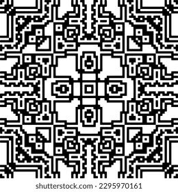 Monochrome pattern. Abstract texture for fabric print, card, table cloth, furniture, banner, cover, invitation, decoration, wrapping.seamless repeating pattern.Black and white color.
