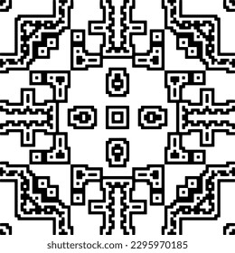 Monochrome pattern. Abstract texture for fabric print, card, table cloth, furniture, banner, cover, invitation, decoration, wrapping.seamless repeating pattern.Black and white color.