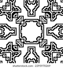 Monochrome pattern. Abstract texture for fabric print, card, table cloth, furniture, banner, cover, invitation, decoration, wrapping.seamless repeating pattern.Black and white color.