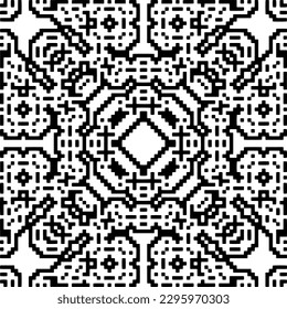 Monochrome pattern. Abstract texture for fabric print, card, table cloth, furniture, banner, cover, invitation, decoration, wrapping.seamless repeating pattern.Black and white color.