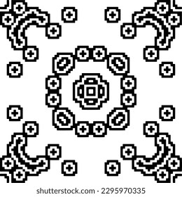 Monochrome pattern. Abstract texture for fabric print, card, table cloth, furniture, banner, cover, invitation, decoration, wrapping.seamless repeating pattern.Black and white color.