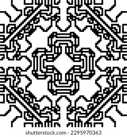Monochrome Muster. Abstrakte Textur für Stoffdruck, Karte, Tischdecken, Möbel, Banner, Deckel, Einladung, Dekoration, Umhüllung.Nahtlose Wiederholmuster.Schwarz-Weiß-Farbe.