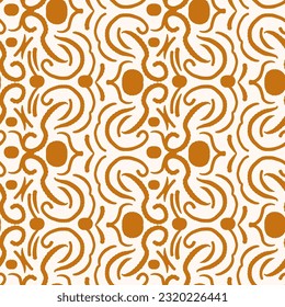 Monochrome pattern with arabesques  in a retro style. Vector illustration