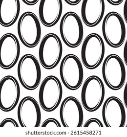 Monochrome pattern, circle, seamless vector background.