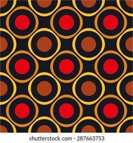 Monochrome pattern of circles, seamless vector background.