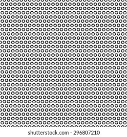 Monochrome pattern of circles and stars, polka, seamless vector background.