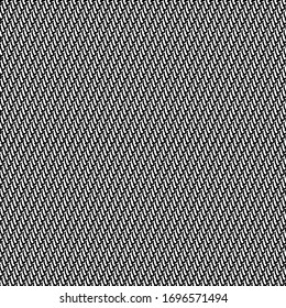 Monochrome pattern consisting of oblique rows with loops or some kind of hooks. Abstract knit texture.