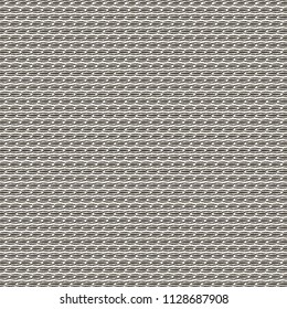 Monochrome pattern consisting of rows of scales arranged horizontally. Mesh fabric background. Vector illustration.