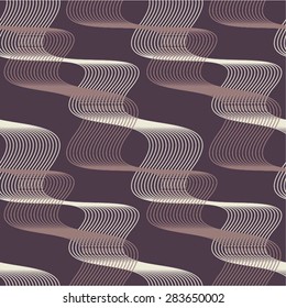 Monochrome pattern of curved lines, mesh, seamless vector background.