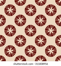 Monochrome pattern of decorative circles seamless vector background.