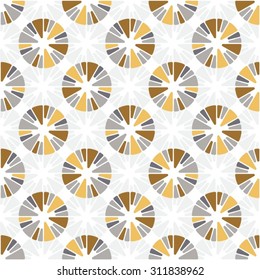 Monochrome pattern of decorative circles seamless vector background.