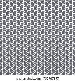 Monochrome pattern with decorative elements composed of small irregular shapes. Abstract vector.
