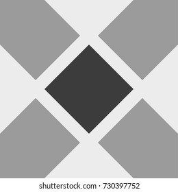 Monochrome pattern design for tile, fabric, wallpaper, etc. Rhombus and triangle.