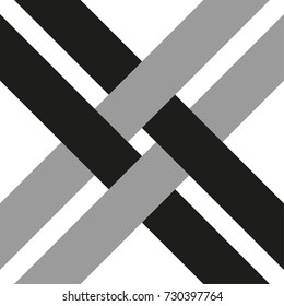 Monochrome pattern design for tile, fabric, wallpaper, etc. Plait.