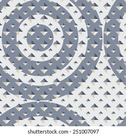 Monochrome pattern of diamonds and circles seamless vector background.