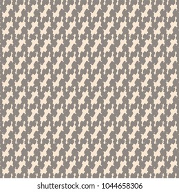 Monochrome pattern formed by intersection of jagged, irregular lines. Knitted grid print. Vector illustration.