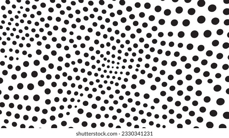 Monochrome Pattern: Geometric Design with Black Dots on White Background