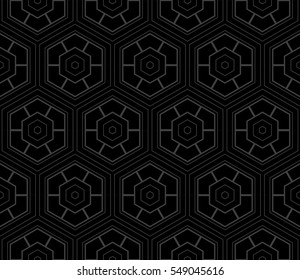 monochrome pattern with hexagon. geometric design. vector illustration