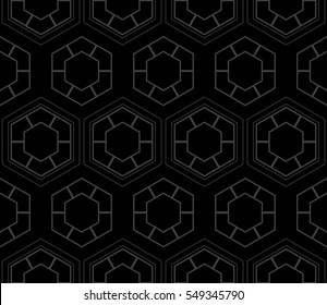monochrome pattern with hexagon. geometric design. vector illustration