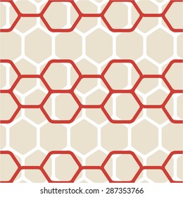 Monochrome pattern of hexagons seamless vector background.
