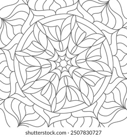 Patrón monocromático. Ornamento simétrico lineal. Plantilla de fondo para la decoración de textiles, Fondos de pantalla, cubiertas, interior y diseño creativo