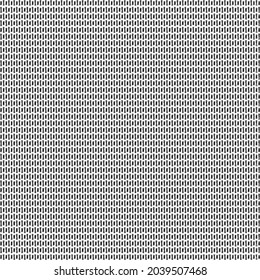 Monochrome pattern made of small markings arranged alternately and linearly. Textile design.