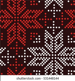 Monochrome pattern polka, snowflake, seamless vector background.