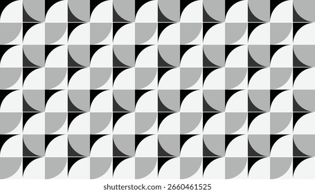 Monochrome pattern with quarter circle symmetry