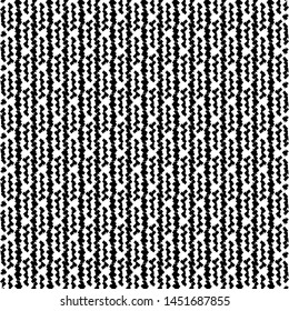 Monochrome pattern with rough, continuous or interrupted stripes. Rustic carpet texture. Texile print. Knit. Vector illustration.