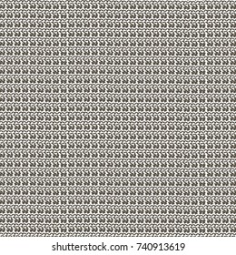 Monochrome pattern with sewn decorative elements. Abstract vector.