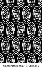 Monochrome pattern of spiral mesh, seamless vector background.