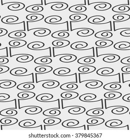 Monochrome pattern of spiral mesh, seamless vector background.