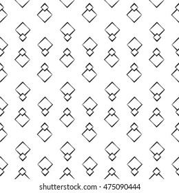 Monochrome pattern with square shapes. Seamlessly repeatable.
